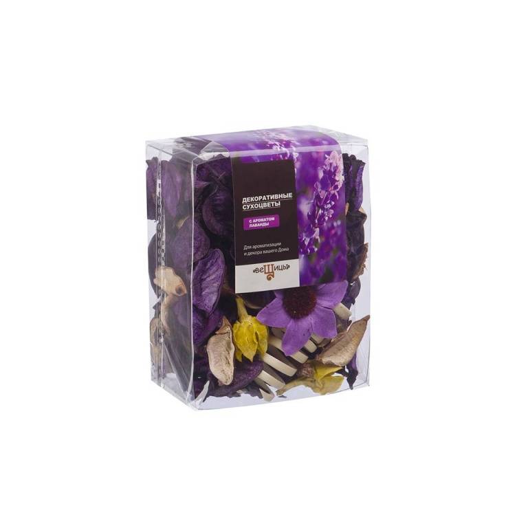Набор сухоцветов из натуральных материалов с ароматом лаванды, Д95 Ш60 В120, пакет, YW-SUH44 фото на RBNG