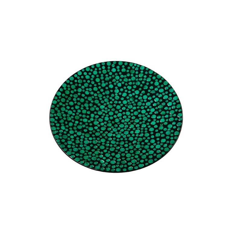 Блюдо декоративное перламутровое "Малахитовые кольца" Д550 Ш550 В60, зеленый, черный, VP-08 фото на RBNG