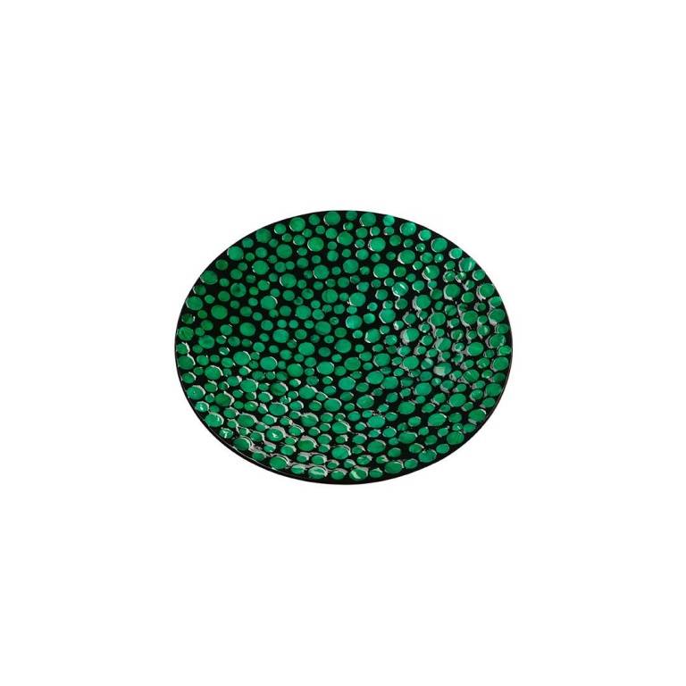 Блюдо декоративное перламутровое "Малахитовые кольца" Д400 Ш400 В60, зеленый, черный, VP-06 фото на RBNG