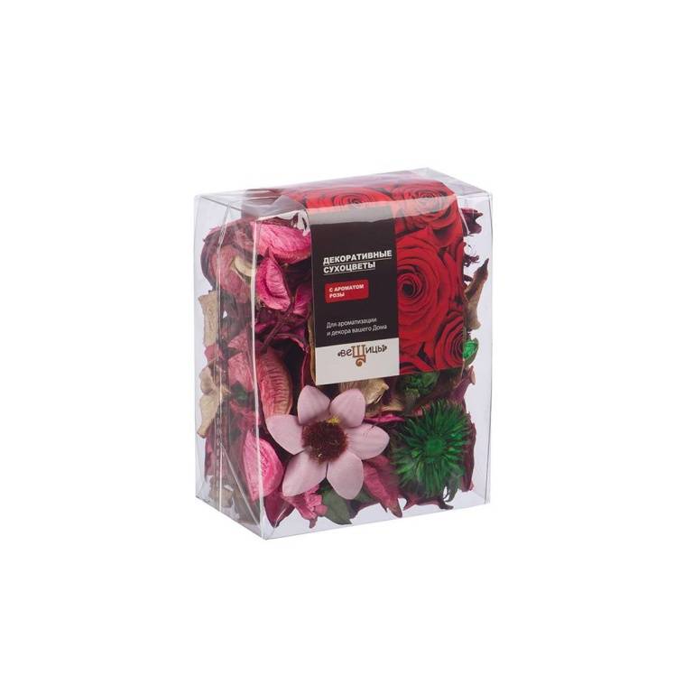 Набор сухоцветов из натуральных материалов с ароматом розы, Д95 Ш60 В120, пакет, YW-SUH46 фото на RBNG