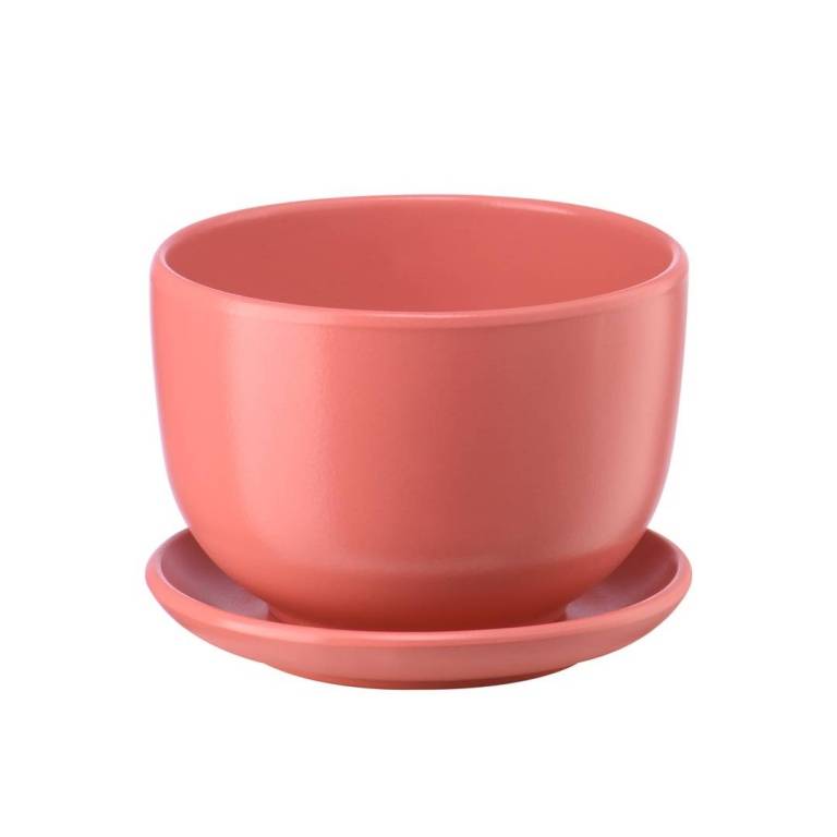 Керамический горшок "Бутон" с подставкой, 0,5 л., Д130 Ш130 В90, розовый антик, BH-42-8 фото на RBNG