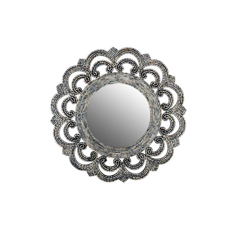 Зеркало перламутровое "Серебряная россыпь" Д800 Ш800 В20, серебристый, черный, VP-11 фото на RBNG