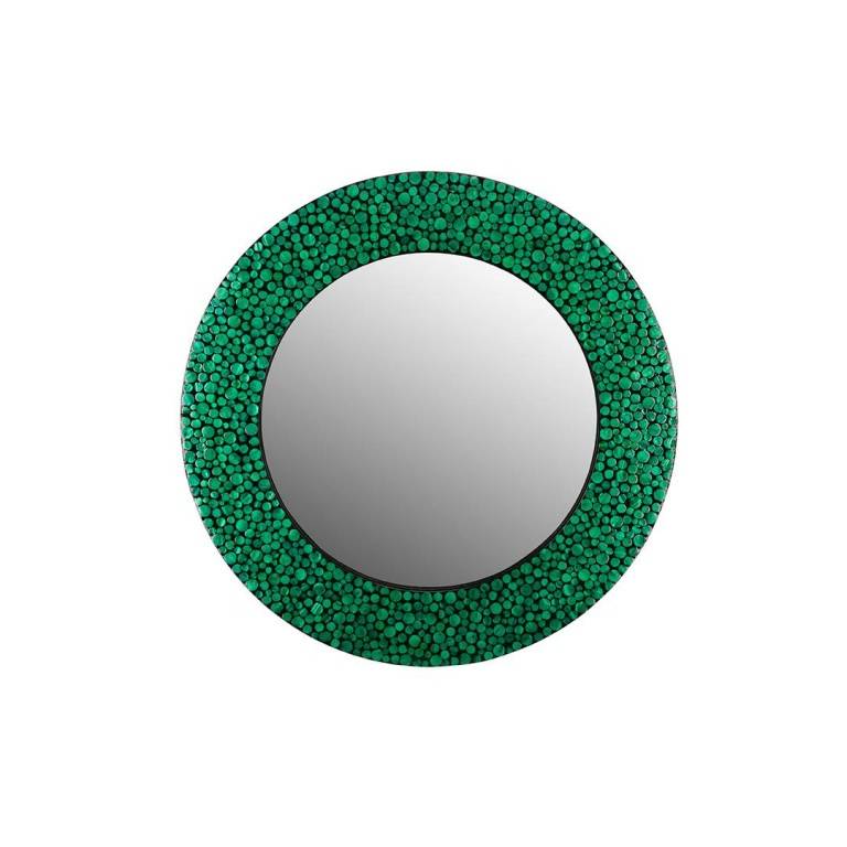 Зеркало перламутровое "Малахитовые кольца" Д800 Ш800 В25, зеленый, черный, VP-05 фото на RBNG